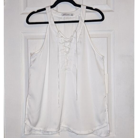Bishop & Young White Lace Up Tank L - Picture 1 of 13